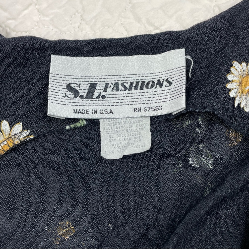 🔥Vintage SL Fashion Floral Sleeveless Midi Dress S/M - Picture 10 of 13